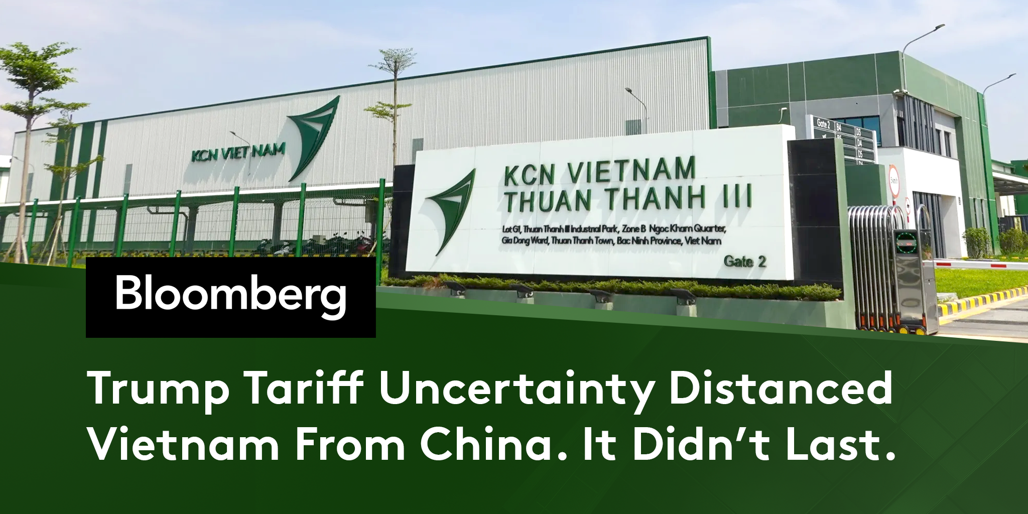KCN VIETNAM FEATURED IN BLOOMBERG ARTICLE ON INDUSTRIAL GROWTH IN BAC NINH